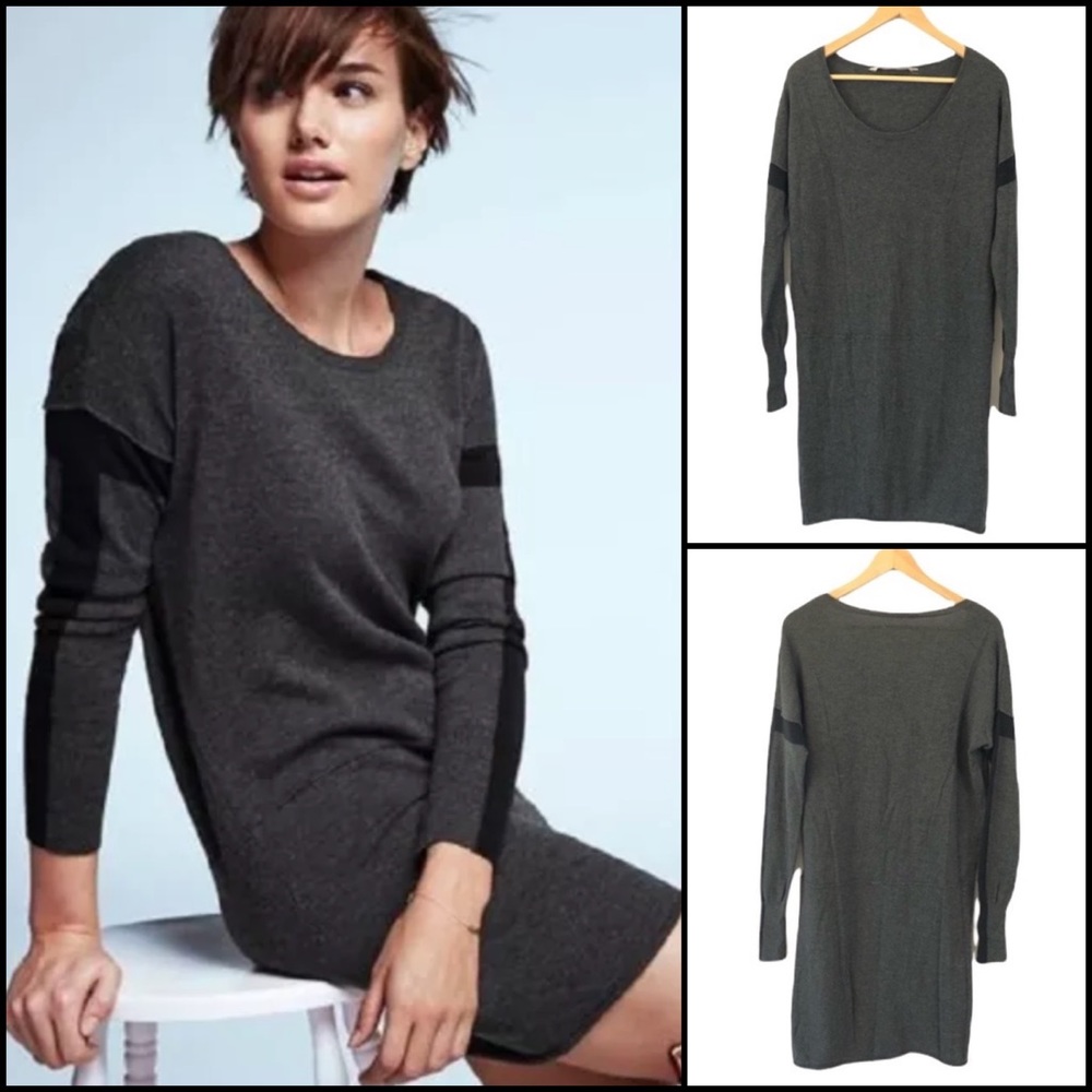 Athleta 100% Merino Wool Color-Block Sweater Dress - image 2